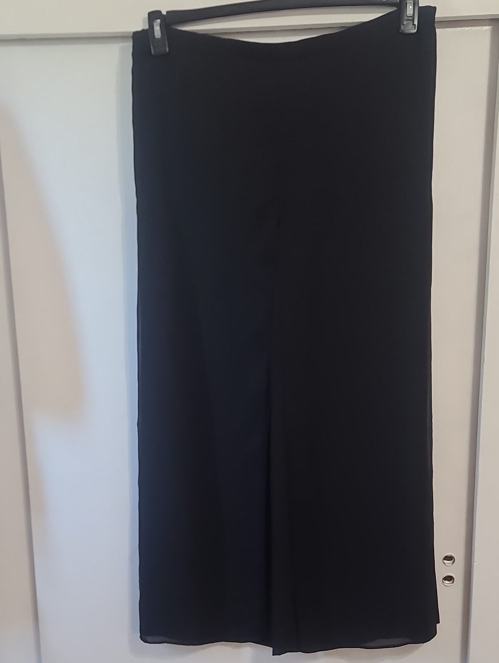 Black Wide Leg Chiffon Overlay Pants
